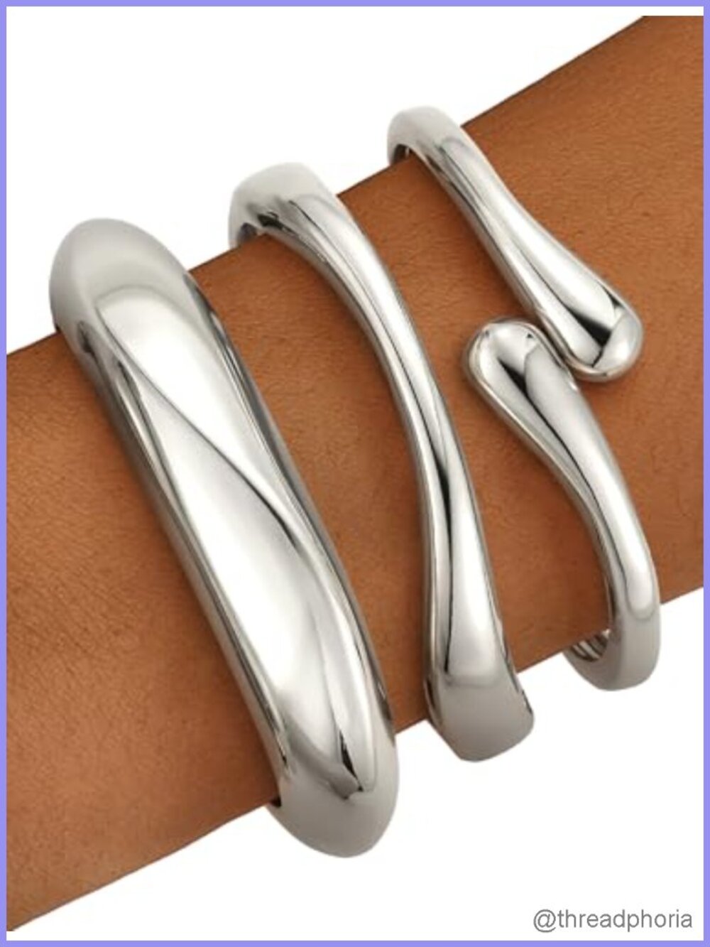 Chunky Gold Bangle Bracelets for Women - 14k Gold Plated